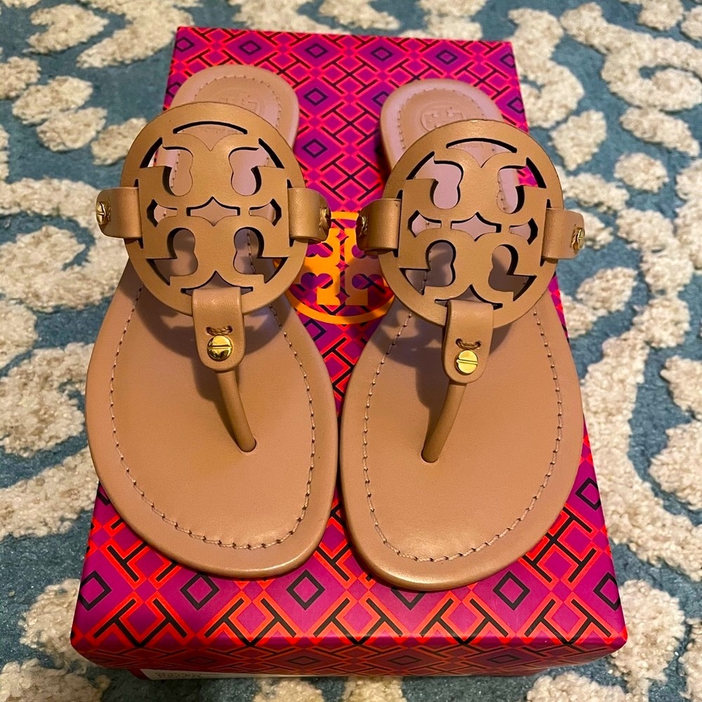 Tory Burch Miller Sandals Size 6 in Light Makeup